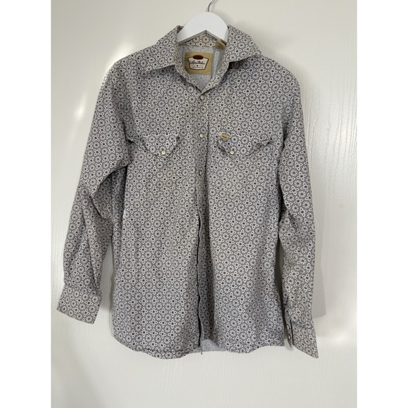 Larry Mahan Other - Larry Mahan Men's Long Sleeve Cowboy Western Print Pearl Snap Shirt Size Medium